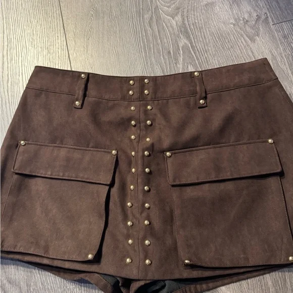 Simons brown suede skort SIZE L - Picture 4 of 5